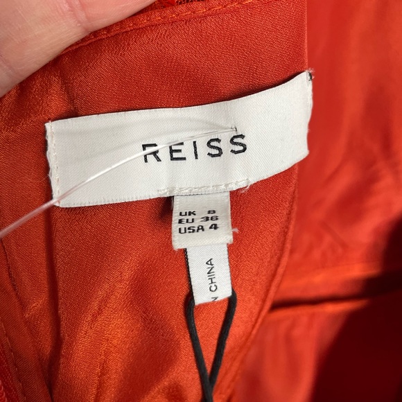Reiss | NWT Adia Lace Dress Winter Orange US 4 - Picture 4 of 10